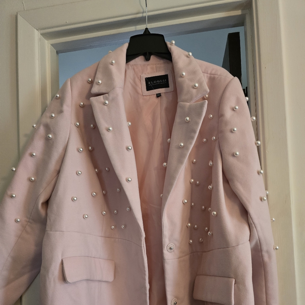 Women's Plus Size Pink Coat